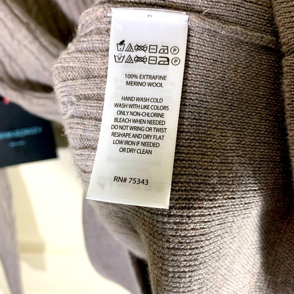 Cynthia Rowley Women Knit 100% Fine Merino Wool Sweater Tan Long Sleeves V Neck - Picture 7 of 9